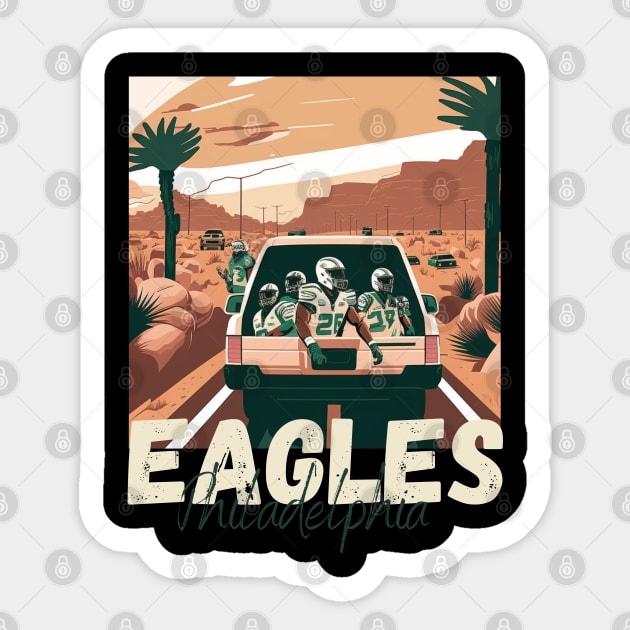 Philadelphia eagles football player graphic design cartoon style beautiful artwork Sticker by Nasromaystro